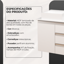 Ver imagem 5 de Kit Armário Aéreo com Espelho + Gabinete Completo para Banheiro Mdf Branco 60cm Direito com Fundo