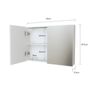 Ver imagem 4 de Kit Armário Aéreo com Espelho + Gabinete Completo para Banheiro Mdf Branco 60cm Direito com Fundo