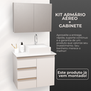 Ver imagem 7 de Kit Armário Aéreo com Espelho + Gabinete Completo para Banheiro Mdf Branco 60cm Direito com Fundo