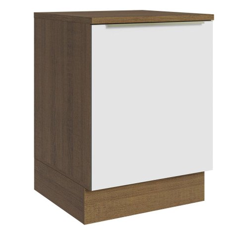 Balcão 60 cm 1 Porta Rustic/Branco Veludo Lux Madesa