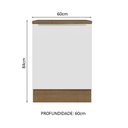 Ver imagem 3 de Balcão 60 cm 1 Porta Rustic/Branco Veludo Lux Madesa
