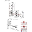 Ver imagem 5 de Armário de Cozinha Compacta 212cm com Rodapé Veneza Multimóveis V2113 Preto/Branco