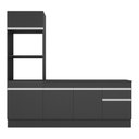 Ver imagem 7 de Armário de Cozinha Compacta 212cm com Rodapé Veneza Multimóveis V2113 Preto/Branco