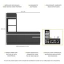 Ver imagem 4 de Armário de Cozinha Compacta 212cm com Rodapé Veneza Multimóveis V2113 Preto/Branco
