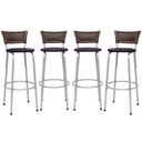 Ver imagem 1 de Kit 4 Bancos Alto Tamborete para Balcão Junco Argila Àrea de Lazer Ilha Bancada bar churrasqueira