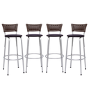 Ver imagem 1 de Kit 4 Bancos Alto Tamborete para Balcão Junco Argila Àrea de Lazer Ilha Bancada bar churrasqueira