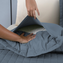 Ver imagem 6 de Kit Colcha Cobre Leito Matelado Solteiro 2 Peças Copacabana 300 Fios Azul