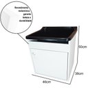 Ver imagem 2 de Tanque de lavar Roupa 22L Suspenso com Gabinete 46cm Montado Tanque: Preto