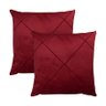 Kit 2 Capas para Almofada Drapeada em Veludo Quadrada 60x60 Bordo - 1