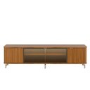 Ver imagem 1 de Rack para TV até 85" 3 Portas com Vidro Reflecta e LED Neon Float 212 cm - Canella c/ Champanhe