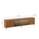 Ver imagem 3 de Rack para TV até 85" 3 Portas com Vidro Reflecta e LED Neon Float 212 cm - Canella c/ Champanhe