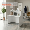 Ver imagem 4 de Balcão de Atendimento para Recepção 120cm Bancada Dupla Studio Branco