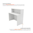 Ver imagem 5 de Balcão de Atendimento para Recepção 120cm Bancada Dupla Studio Branco