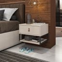 Ver imagem 7 de Kit 2 Mesas De Cabeceira Suspensa 1 Gaveta 004014 Off White DCASA