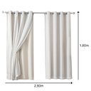 Ver imagem 7 de Cortina com Tecido Voil Linho e Forro Blackout 70% 180x260cm Aretha Iberia Branyl