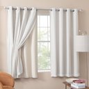 Ver imagem 3 de Cortina com Tecido Voil Linho e Forro Blackout 70% 180x260cm Aretha Iberia Branyl