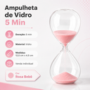 Ver imagem 2 de Ampulheta Decorativa de Vidro 12,5 cm com Temporizador de Areia de 5 Minutos:Rosa
