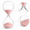 Ver imagem 3 de Ampulheta Decorativa de Vidro 12,5 cm com Temporizador de Areia de 5 Minutos:Rosa