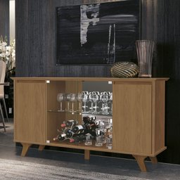 Aparador Cristaleira 2 Portas em Vidro 2 Prateleiras 160x84,5cm Requinte  - 1