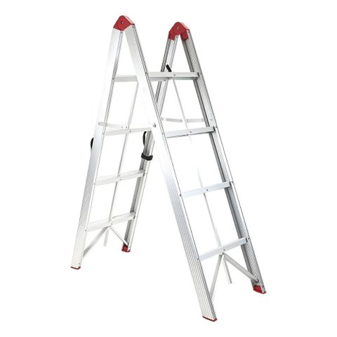 Escada Dobrável Ultracompacta de Alumínio com 8 Degraus