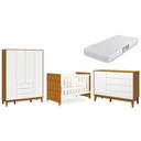 Ver imagem 2 de Quarto de Bebê Berço Evolution + Guarda Roupa 4P + Cômoda Sp Elfe Branco / Savana com Colchão