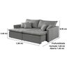 Sofá Cama 3 Lugares Sem Caixa Roma 1.90x1.45 Veludo:Cinza - 2