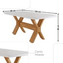 Ver imagem 4 de Sala de Jantar Mesa Star 120cm Tampo Laqueado com Vidro Canto Moeda e 4 Cadeiras Star