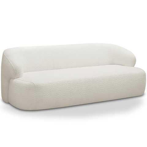 Sofá 2 Lugares Orgânico para Sala Living 150cm Barolo L06 Bouclê Off White - Lyam Decor