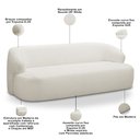 Ver imagem 3 de Sofá 2 Lugares Orgânico para Sala Living 150cm Barolo L06 Bouclê Off White - Lyam Decor