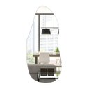 Ver imagem 1 de Espelho Multiuso Lapidado Pendurador LED Botão 130x60cm Orgânico LED Amarelo
