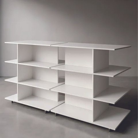 Gôndola Central Modula Mdf 4 Prateleiras 2m X 1,15m Branco