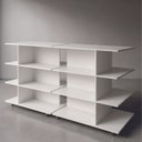 Ver imagem 1 de Gôndola Central Modula Mdf 4 Prateleiras 2m X 1,15m Branco