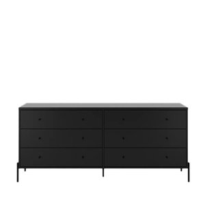 Cômoda 6 Gavetas Jasper 182 Cm - Preto Fosco