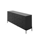 Ver imagem 4 de Cômoda 6 Gavetas Jasper 182 cm - Preto Fosco