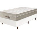 Ver imagem 1 de Cama Box Branca + Colchão Solteiro King Santa Cruz Bege Molas Ensacadas Euro Pillow 96x203x72cm