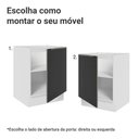 Ver imagem 4 de Balcão de Cozinha 60 cm 1 Porta (sem Tampo) Branco/Preto Lux Madesa