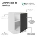 Ver imagem 3 de Balcão de Cozinha 60 cm 1 Porta (sem Tampo) Branco/Preto Lux Madesa