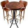 Cj Mesa Madeira 60cm - Bistrô Fixa 98cm + 2 Banquetas 73 - Natural - Família e Amigos - 1