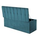 Ver imagem 3 de Calçadeira Baú Recamier Solteiro 90CM Kiara Suede Azul Turquesa - D A DECOR