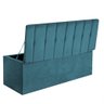 Calçadeira Baú Recamier Solteiro 90CM Kiara Suede Azul Turquesa - D A DECOR - 2