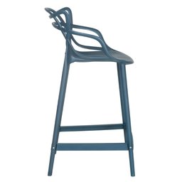 Kit 4 banquetas médias Masters Allegra 66 cm Azul petróleo - 4