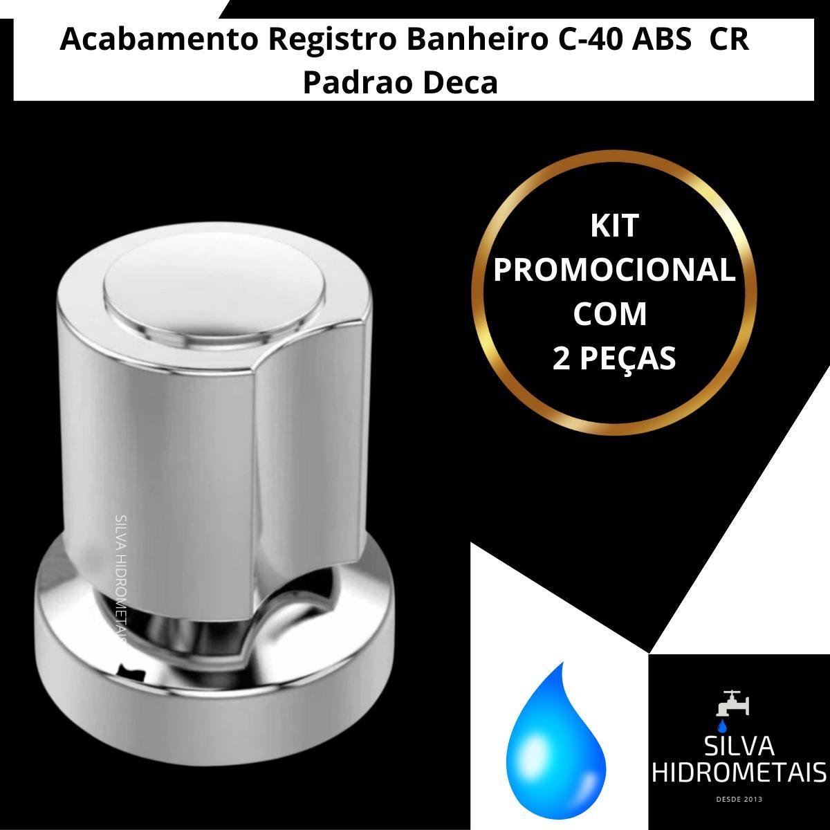Kit 2 Acabamento Registro Banheiro C-40 Abs Cr Padrao Deca - 5