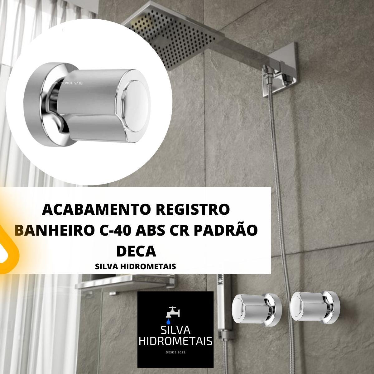 Kit 2 Acabamento Registro Banheiro C-40 Abs Cr Padrao Deca - 7