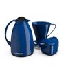 Kit Garrafa Termica Café Açucareiro Colher e Suporte Azul - 1
