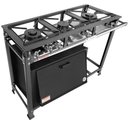 Ver imagem 1 de Fogão Industrial 3 Bocas 2 Duplas Gás Baixa Pressão MR Fogões com Forno Grelha Aço P5