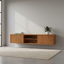 Ver imagem 2 de Rack para Tv'' 75 Suspenso Zeus 2 Portas C/ Aplique Canelado Naturalle 100%mdf