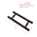 Ver imagem 2 de Puxador H duplo 30x20cm tubular redondo para porta de vidro e portão - Bronze