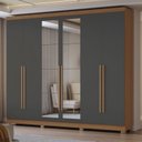 Ver imagem 1 de Guarda Roupa Roupeiro 6 Portas e 3 Gavetas Espelho 270cm Cb01t580 Kappesberg