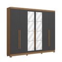 Ver imagem 4 de Guarda Roupa Roupeiro 6 Portas e 3 Gavetas Espelho 270cm Cb01t580 Kappesberg
