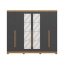 Ver imagem 3 de Guarda Roupa Roupeiro 6 Portas e 3 Gavetas Espelho 270cm Cb01t580 Kappesberg